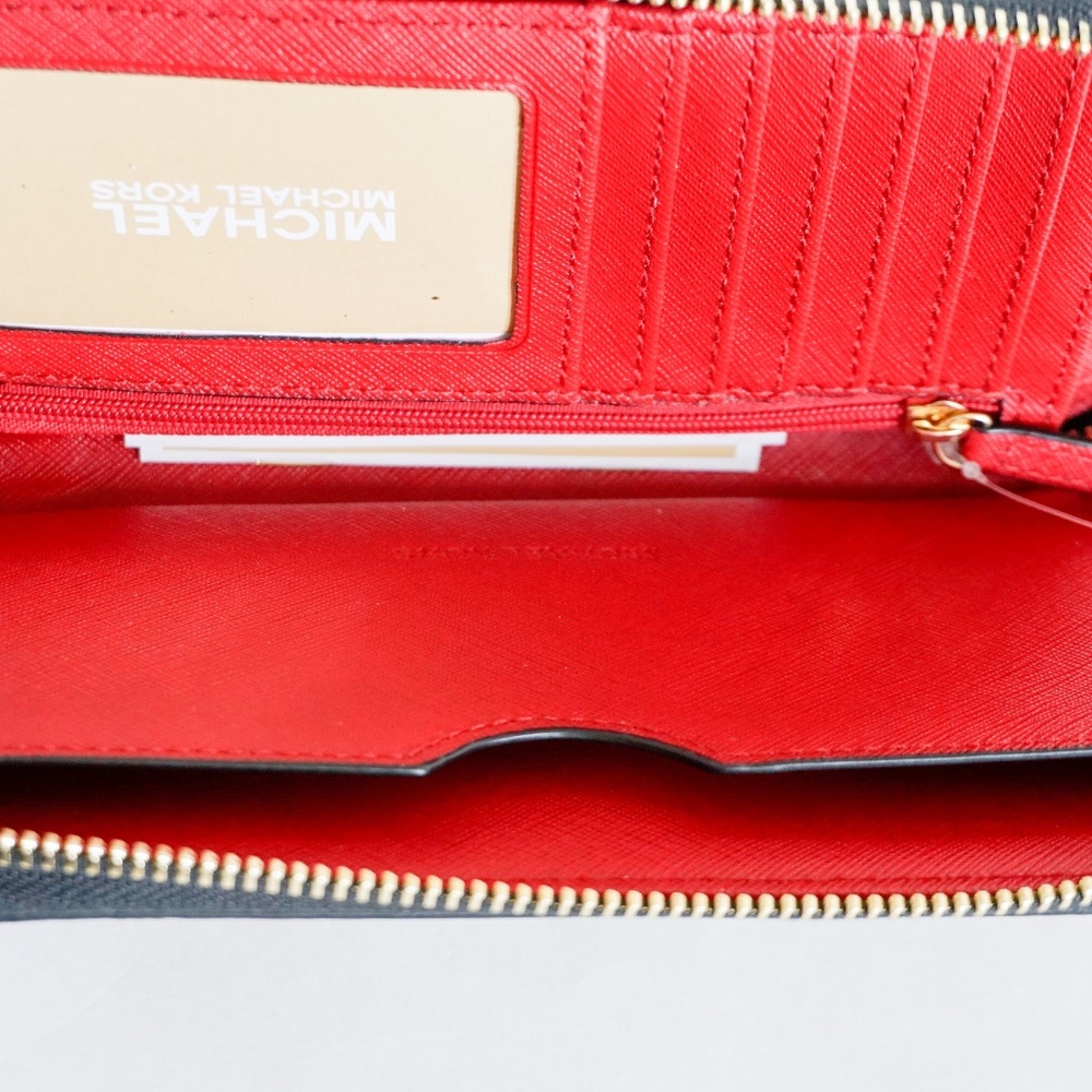 Michael Kors Jet Set LG Phone Wristlet Black Red - Picture 6 of 7